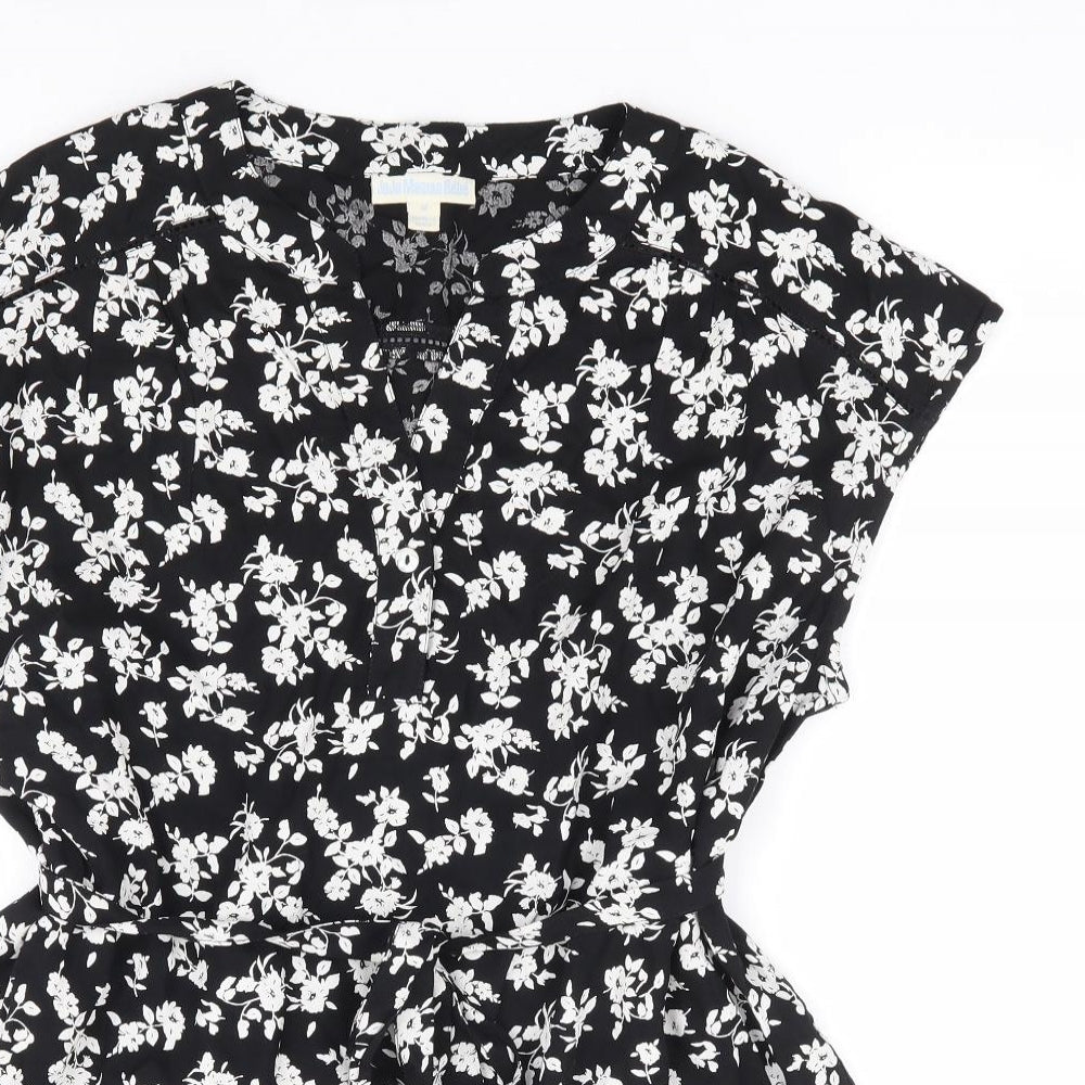 Womens UK Size M JoJo Maman Bébé Black Jersey Blouse