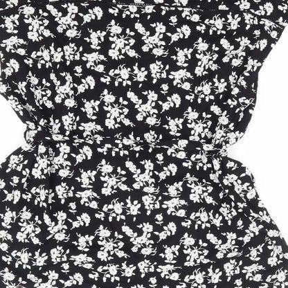 Womens UK Size M JoJo Maman Bébé Black Jersey Blouse