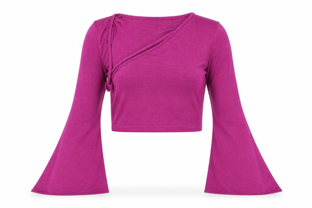 Womens UK Size 6 Nasty Gal Purple Cropped T-Shirt