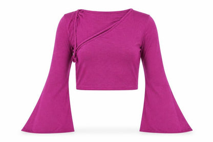 Womens UK Size 6 Nasty Gal Purple Cropped T-Shirt