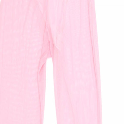 Pretty Little Thing Womens Pink Polyester Trousers Size 4 L34 in Regular