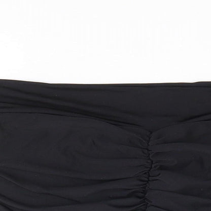 Womens UK Size 6 Missguided Black Cropped T-Shirt