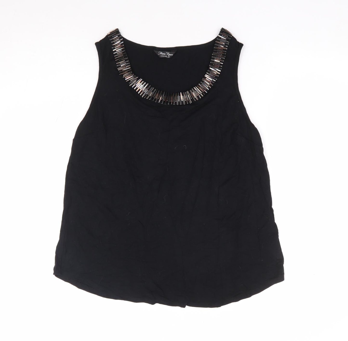 Womens UK Size 12 Marina Kaneva Black Jersey Tank