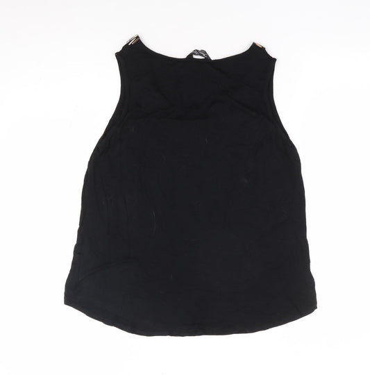 Womens UK Size 12 Marina Kaneva Black Jersey Tank