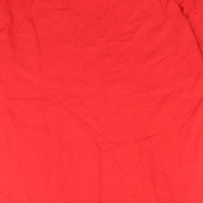 B&C Collection Mens Red Cotton T-Shirt Size L Crew Neck - Wales Rugby