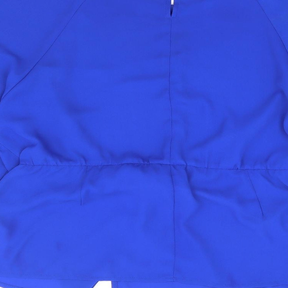 Avon Womens Blue Polyester Kimono Blouse Size 14 Round Neck