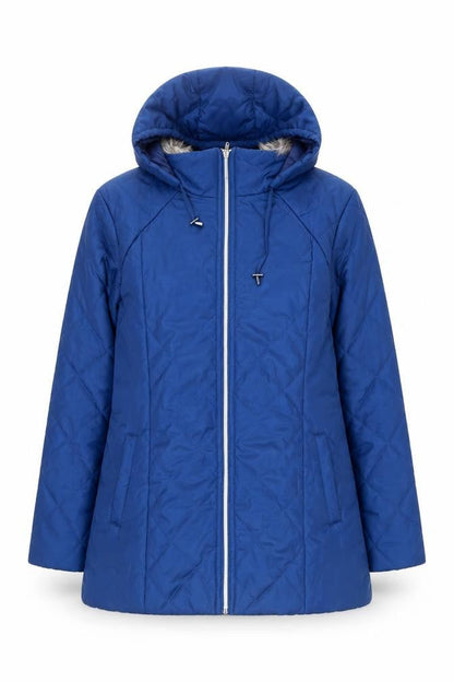 Womens UK Size M Anne De Lancay Blue Quilted Coat