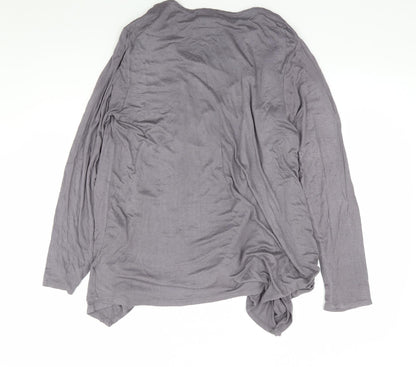 Midnight Womens Grey Floral Modal Jersey T-Shirt Size M Round Neck
