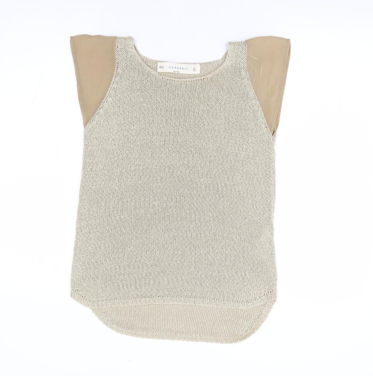 Womens UK Size S Zara Gold Pullover Jumper