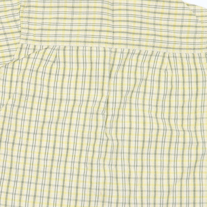 EA Boys Yellow Plaid Cotton Basic Button-Up Size 6-7 Years Collared
