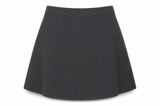 Marks and Spencer Girls Grey Polyester Flare Skirt Size 9 Years Regular