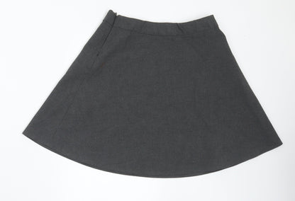 Marks and Spencer Girls Grey Polyester Flare Skirt Size 9 Years Regular