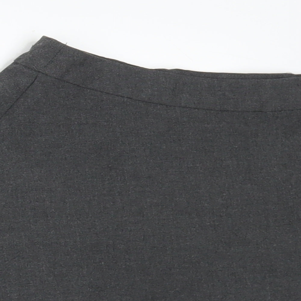 Marks and Spencer Girls Grey Polyester Flare Skirt Size 9 Years Regular
