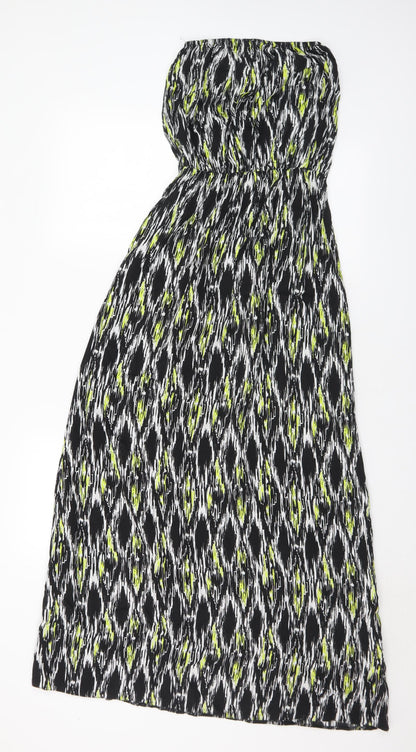 Atmosphere Womens Multicoloured Geometric Viscose A-Line Size 8 Off the Shoulder
