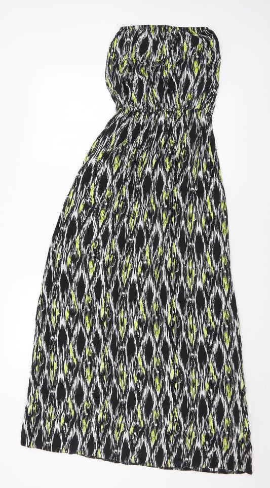 Atmosphere Womens Multicoloured Geometric Viscose A-Line Size 8 Off the Shoulder