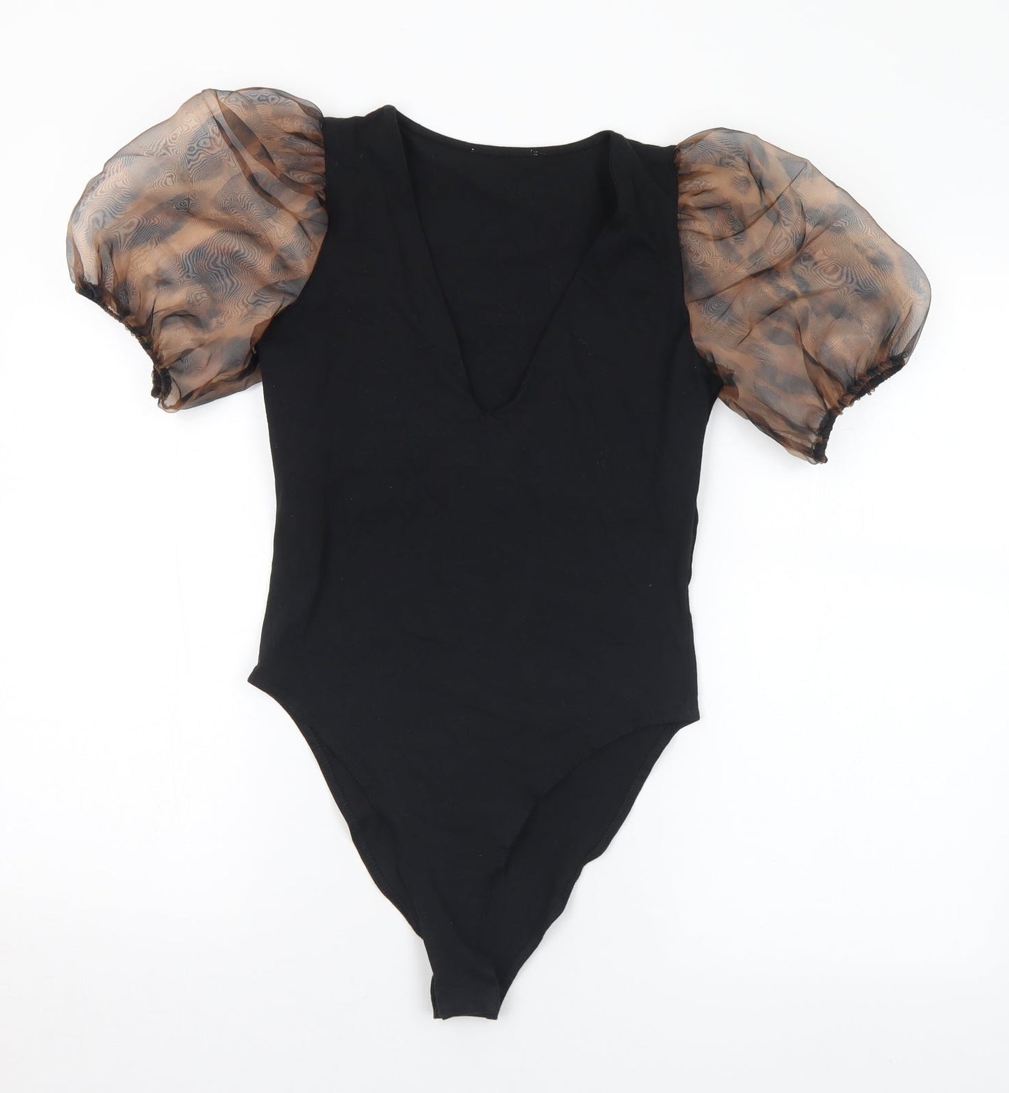 Womens UK Size M Preworn One-Piece Black Bodysuit
