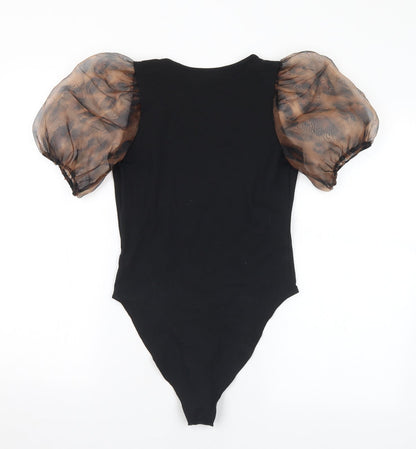 Womens UK Size M Preworn One-Piece Black Bodysuit