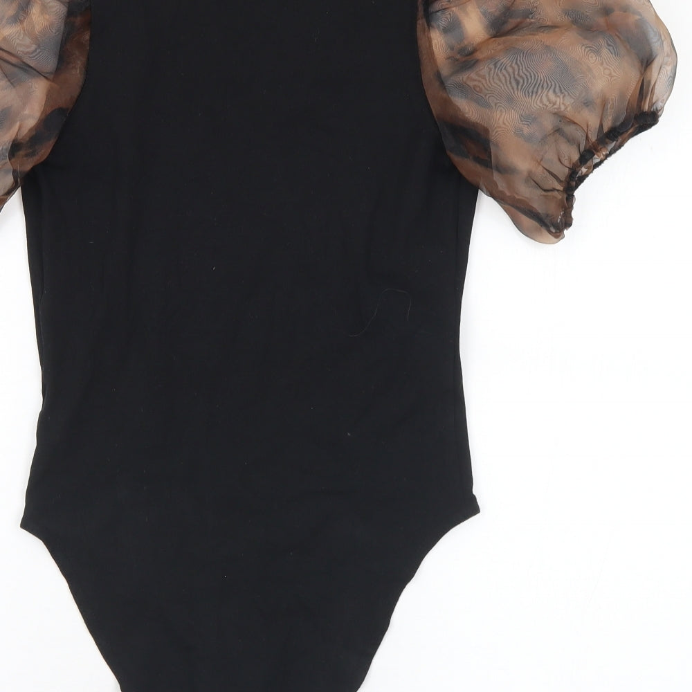 Womens UK Size M Preworn One-Piece Black Bodysuit