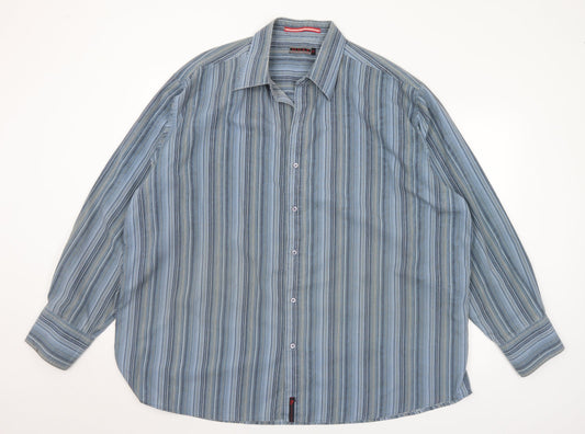 Mens UK Size 2XL Duke Blue  Button-Up Long Sleeve Casual Shirt