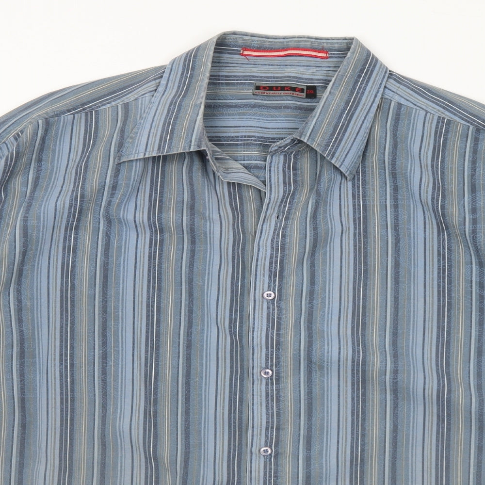 Mens UK Size 2XL Duke Blue  Button-Up Long Sleeve Casual Shirt