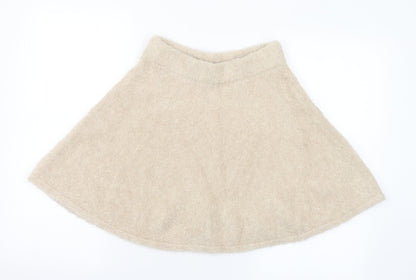 Primark Womens Beige Acrylic A-Line Skirt Size 6