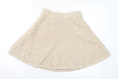 Primark Womens Beige Acrylic A-Line Skirt Size 6