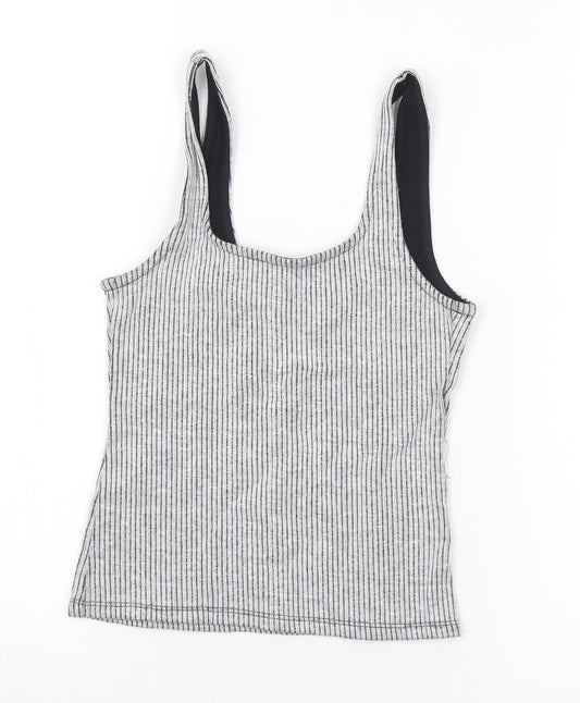 Womens UK Size 6 Topshop Grey Cropped Tank