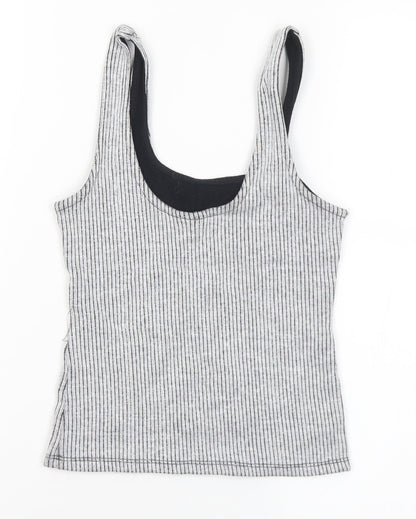 Womens UK Size 6 Topshop Grey Cropped Tank
