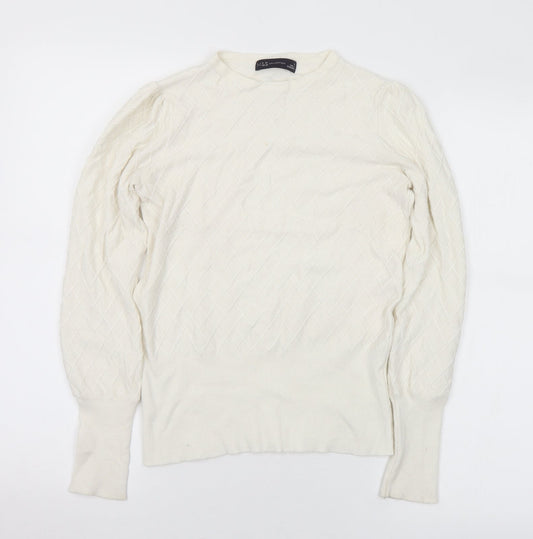 Womens UK Size 8 Marks and Spencer White Pullover Jumper