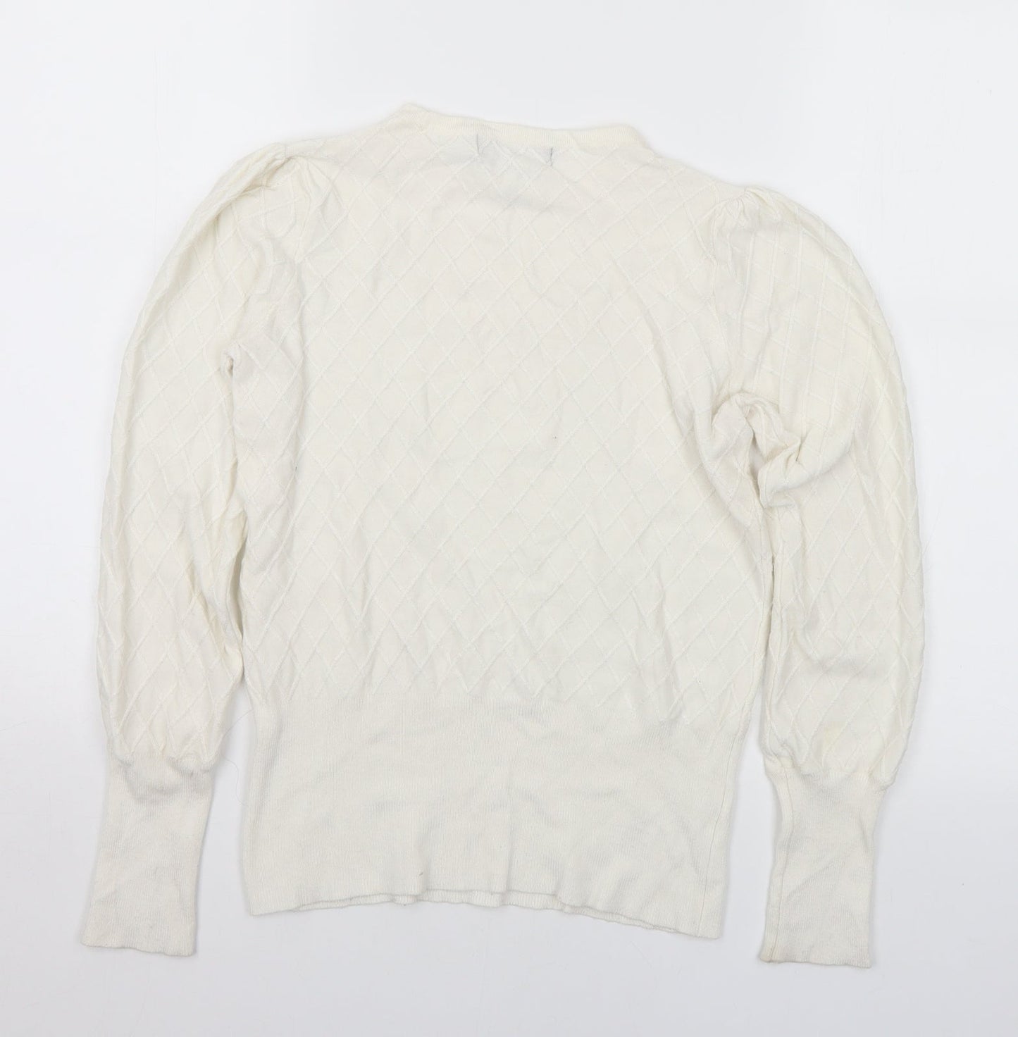 Womens UK Size 8 Marks and Spencer White Pullover Jumper