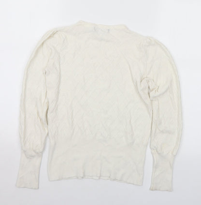 Womens UK Size 8 Marks and Spencer White Pullover Jumper