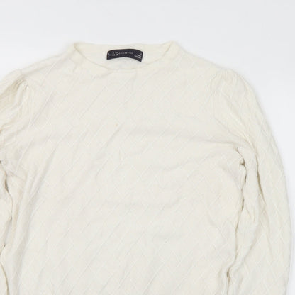 Womens UK Size 8 Marks and Spencer White Pullover Jumper