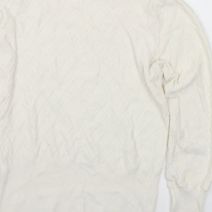 Womens UK Size 8 Marks and Spencer White Pullover Jumper