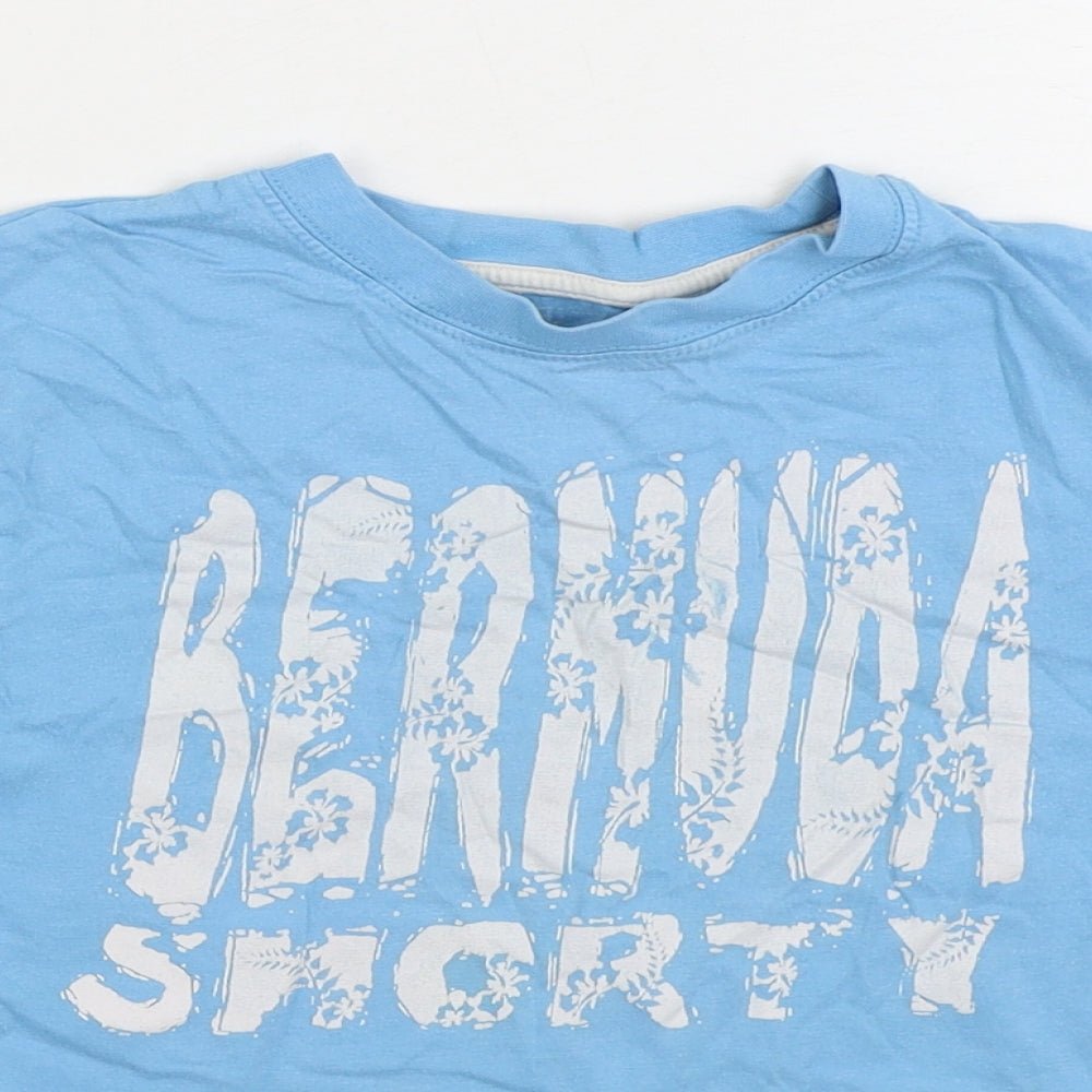 Rebel Boys Blue 100% Cotton Basic T-Shirt Size 5-6 Years Round Neck Pullover
