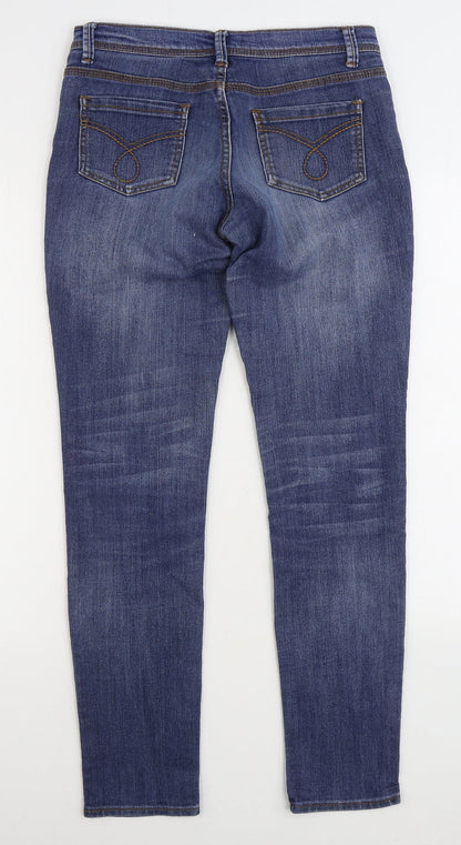 Denim & Co Womens Blue Cotton Skinny Jeans Size 10 L30 in Regular Zip