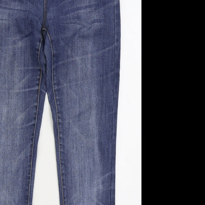 Denim & Co Womens Blue Cotton Skinny Jeans Size 10 L30 in Regular Zip