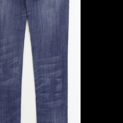 Denim & Co Womens Blue Cotton Skinny Jeans Size 10 L30 in Regular Zip