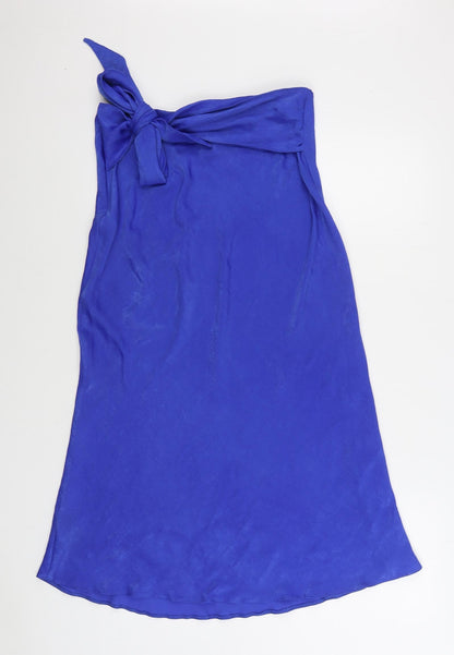 F&F Womens Blue Polyester Straight & Pencil Skirt Size 12 Zip