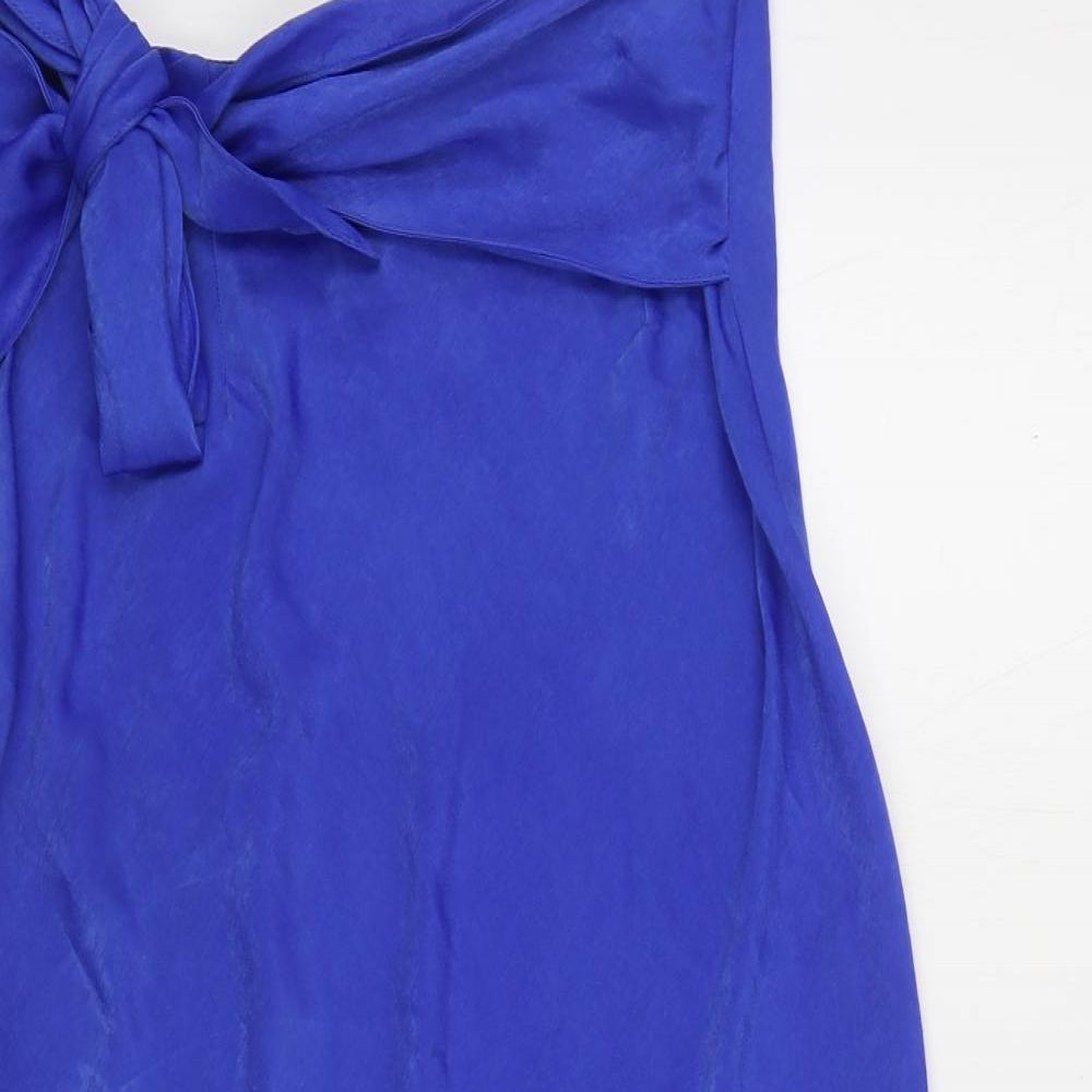 F&F Womens Blue Polyester Straight & Pencil Skirt Size 12 Zip