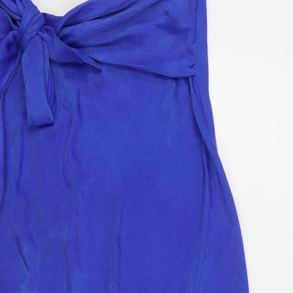 F&F Womens Blue Polyester Straight & Pencil Skirt Size 12 Zip