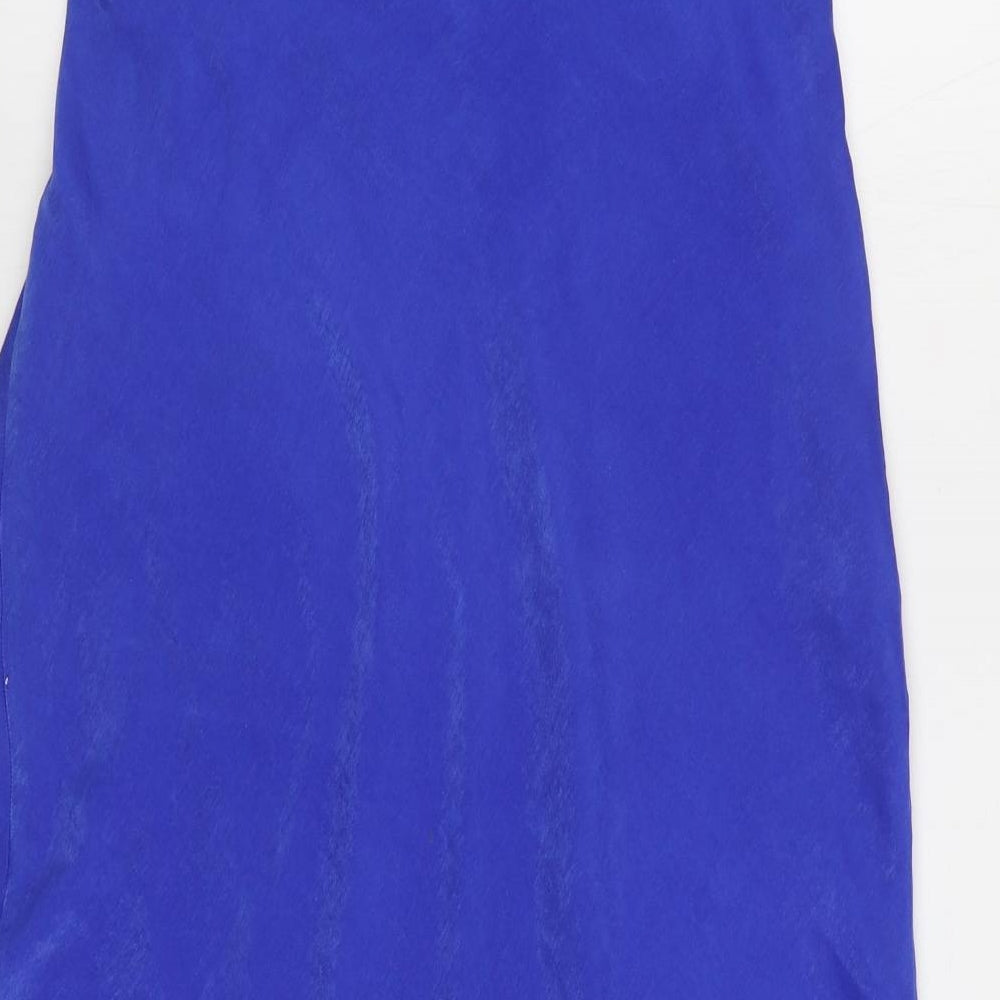 F&F Womens Blue Polyester Straight & Pencil Skirt Size 12 Zip