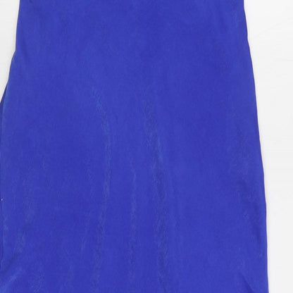 F&F Womens Blue Polyester Straight & Pencil Skirt Size 12 Zip