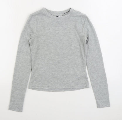 H&M Womens Grey Polyester Pullover Sweatshirt Size XS Pullover