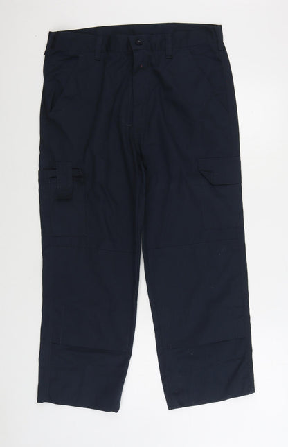 Mens UK Size 34 in BWM Regular Fit Cargo Blue Trousers