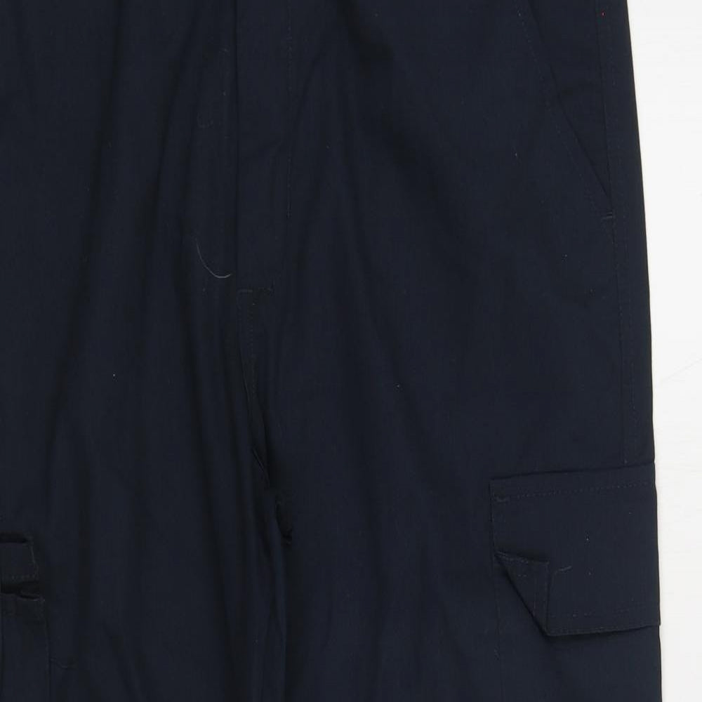 Mens UK Size 34 in BWM Regular Fit Cargo Blue Trousers