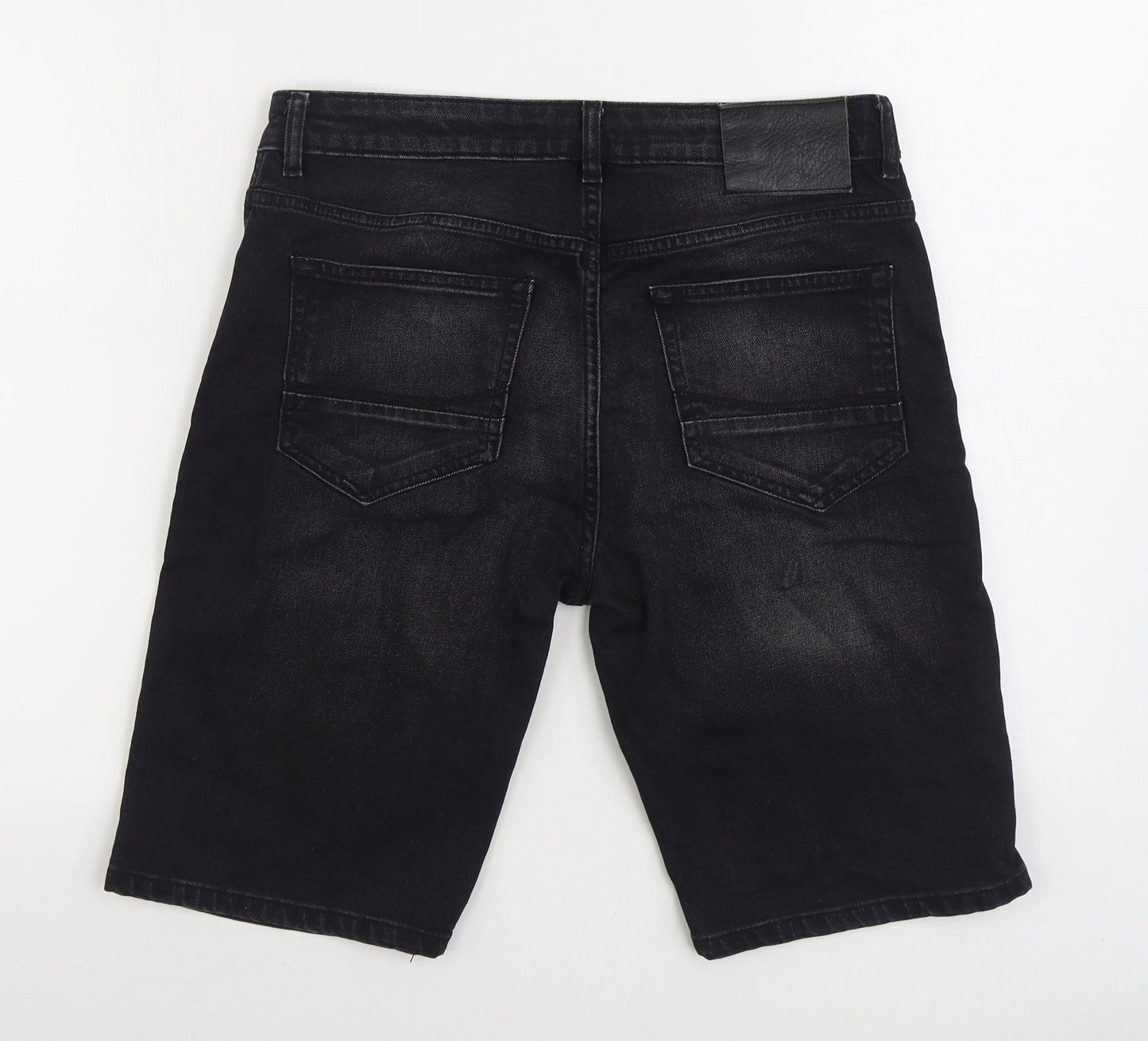 Denim & Co Mens Black Cotton Cropped Jeans Size 32 in Regular Zip