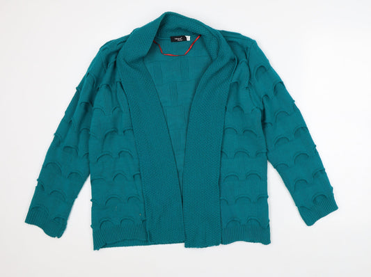 Womens UK Size L Glimpse Design Green Cardigan Jumper