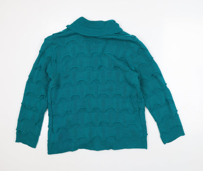 Womens UK Size L Glimpse Design Green Cardigan Jumper