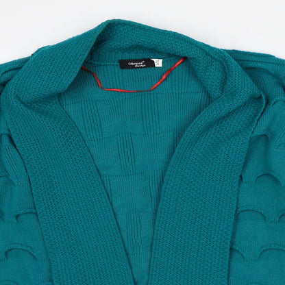 Womens UK Size L Glimpse Design Green Cardigan Jumper