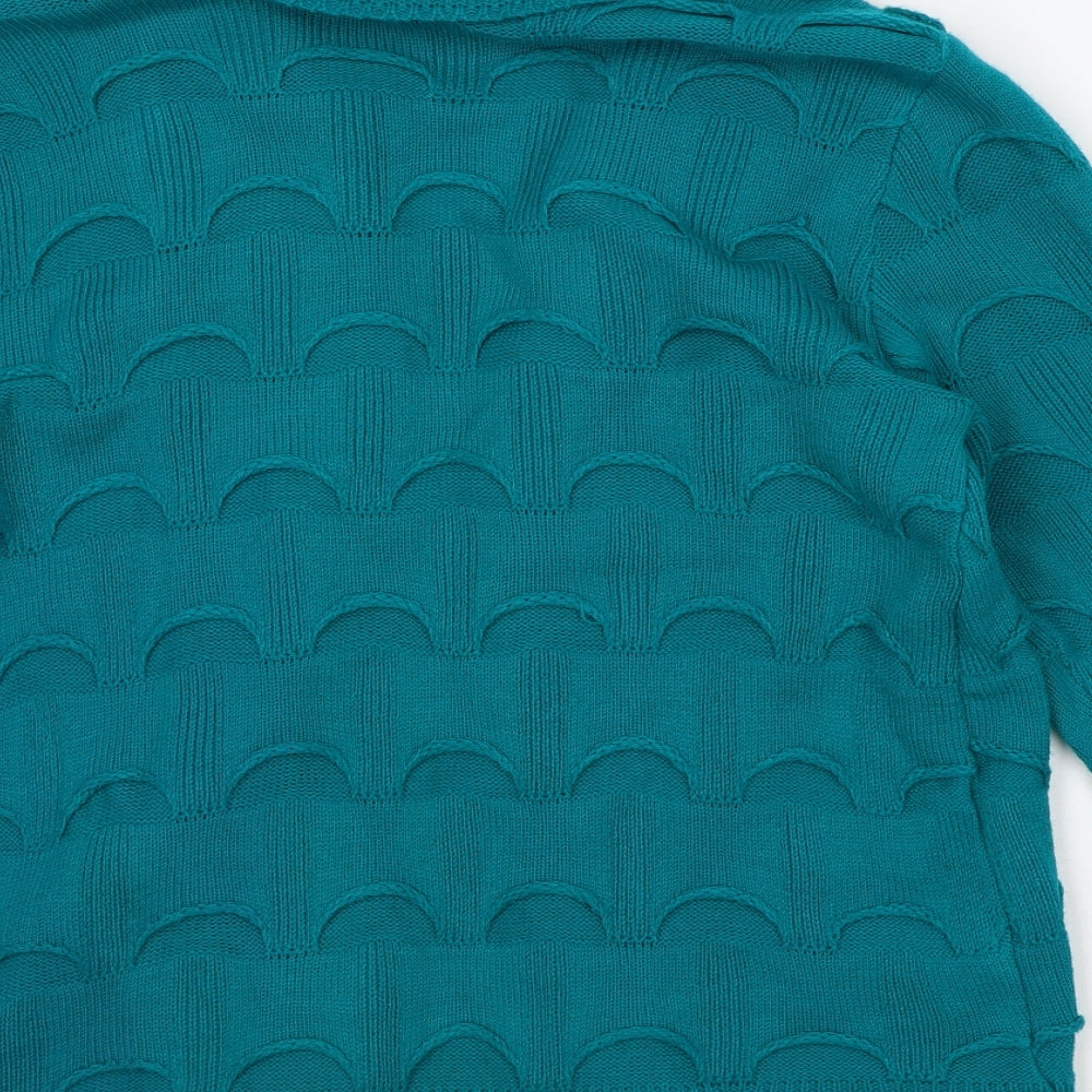 Womens UK Size L Glimpse Design Green Cardigan Jumper